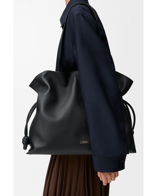 Loewe Black Luxury Xl Flamenco Clutch In Nappa Calfskin