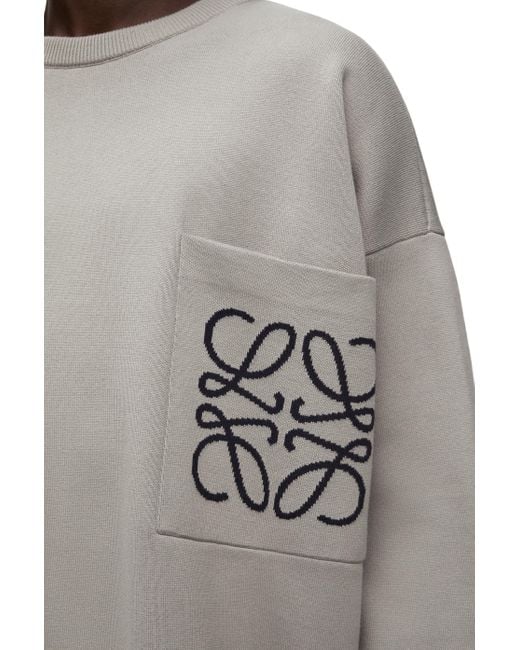 Loewe Gray Anagram Pocket Sweater for men