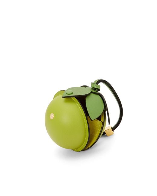 Loewe Green Luxury Lime Pouch In Classic Calfskin