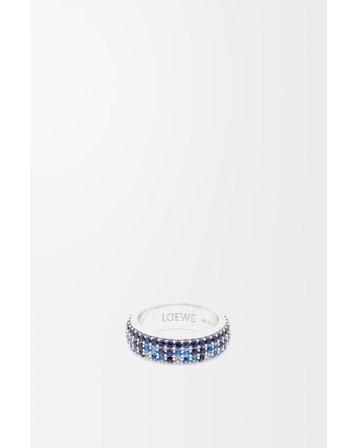 Loewe White Luxury Thin Pavé Ring In Sterling Silver And Crystals For