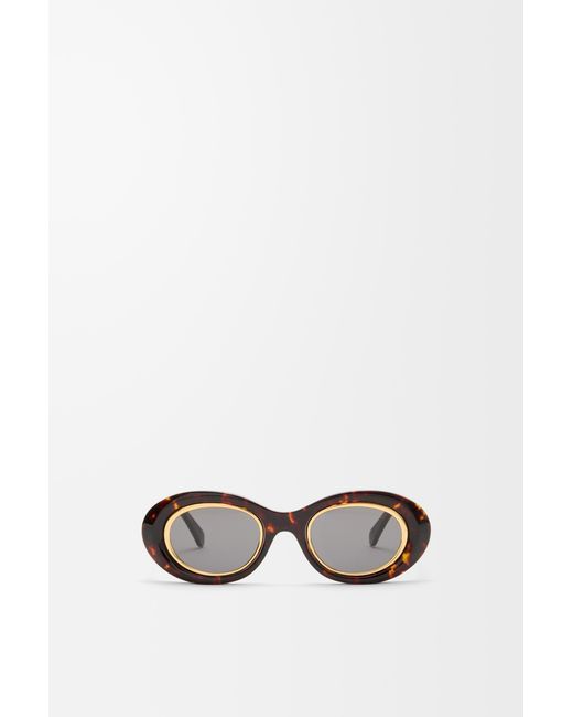 Loewe White Mini Anagram Oval Sunglasses For