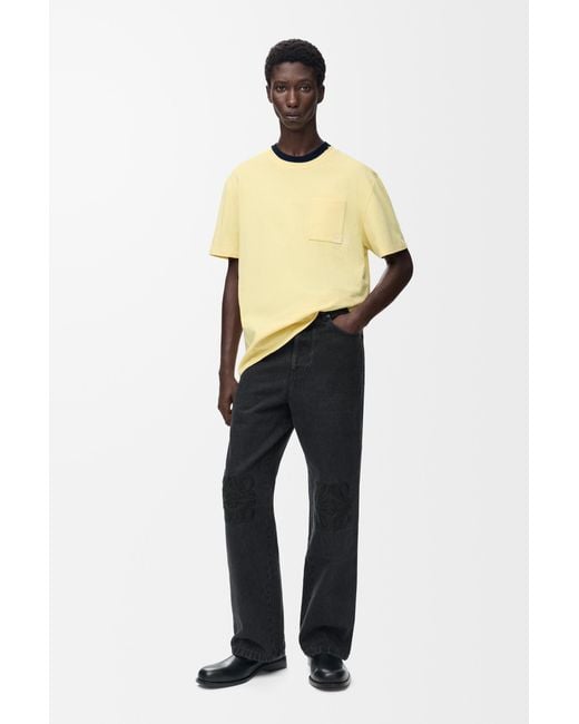 Loewe White Anagram Baggy Jeans for men