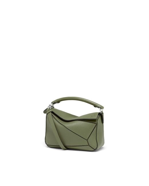 Loewe Green Mini Puzzle Bag In Classic Calfskin