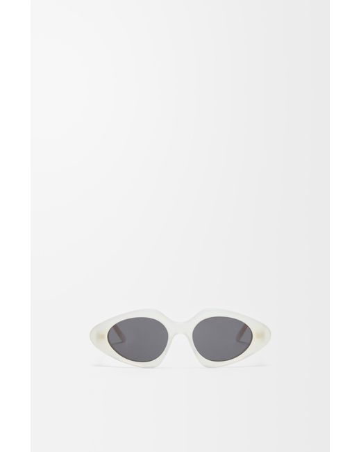 Loewe White Triangle Slim Sunglasses For
