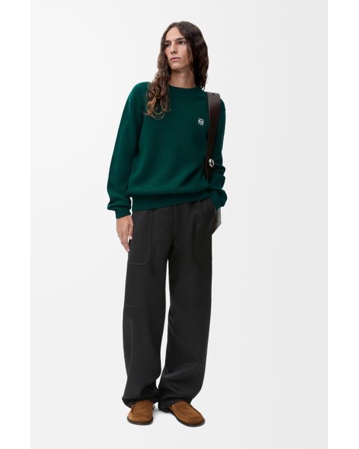 Loewe Green Luxury Sweater In Wool for men