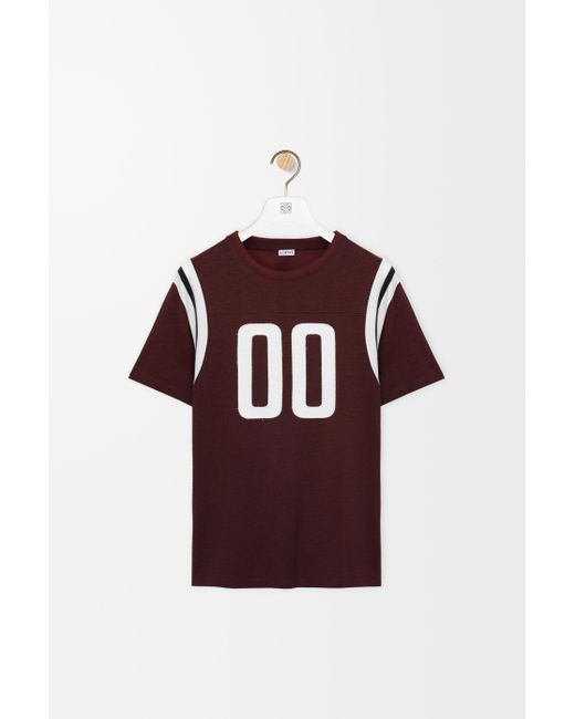 Camiseta De Corte Regular En Algodón Y Viscosasize Hombre Loewe de hombre de color Red