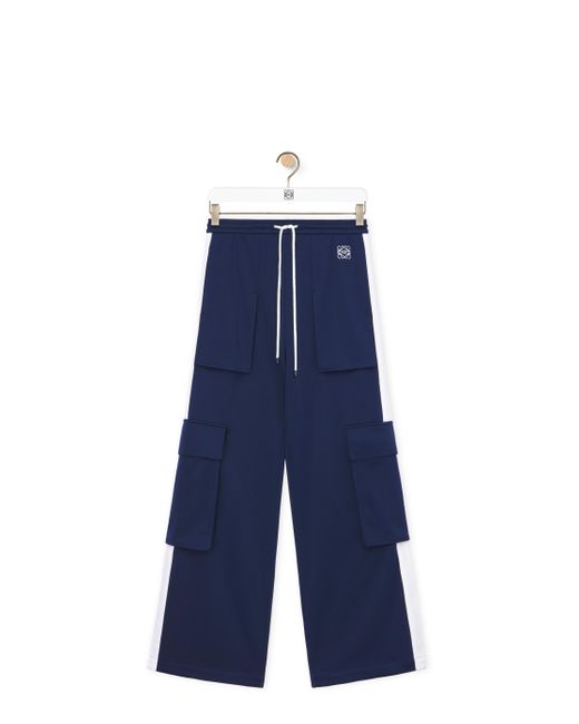 Loewe Blue Cargo Tracksuit Trousers In Technical Jersey