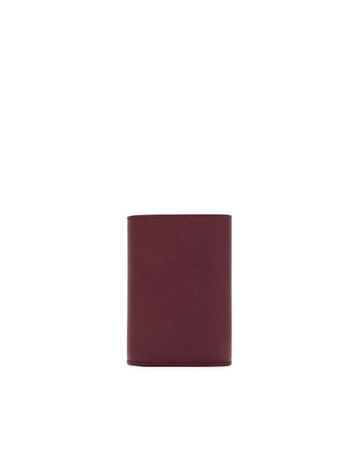 Loewe Red Pebble Small Vertical Wallet In Shiny Nappa Calfskin