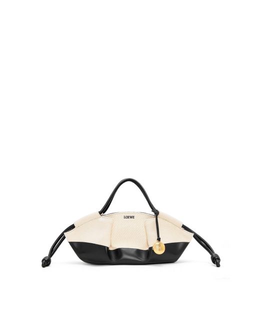 Loewe Multicolor Luxury Small Paseo Bag In Shiny Nappa Calfskin And Canvas