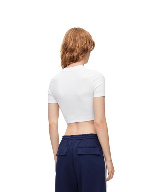 Loewe Blue Luxury Cropped Top In Cotton For