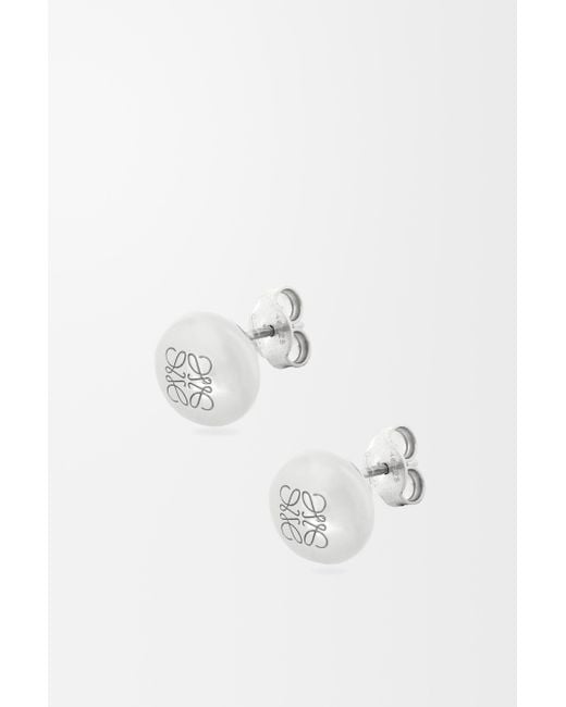 Loewe Metallic Anagram Pebble Stud Earrings