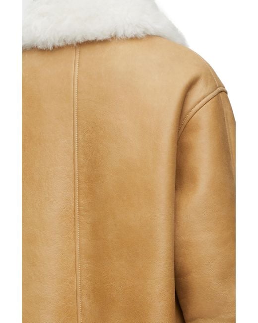Loewe Natural Shearling-trim Patch-pocket Leather Jacket