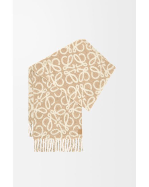 Loewe Natural Alpaca Wool Anagram Scarf