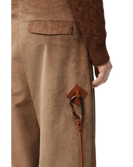 Loewe Brown Luxury Low Crotch Trousers In Cotton And Cashmere for men