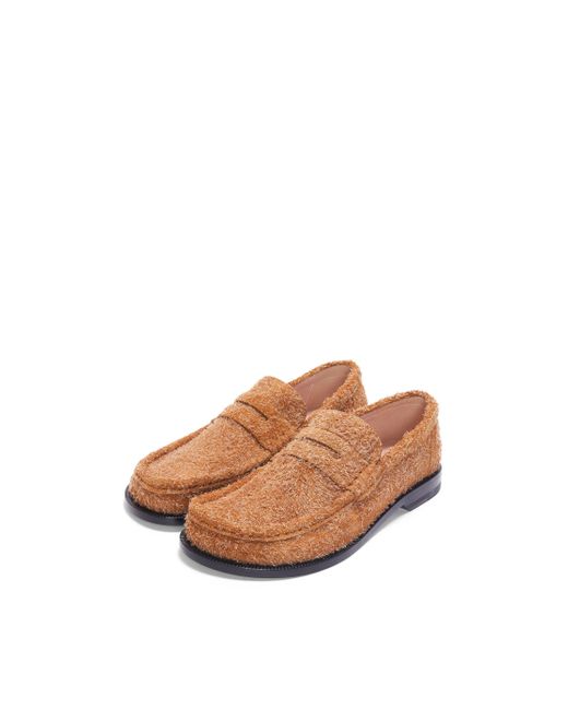 Loewe Natural Luxury Campo Loafer In Brushed Suede