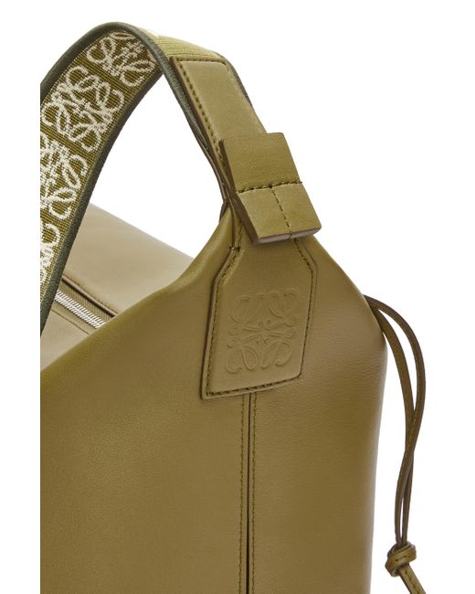 Loewe Green Luxury Cubi Crossbody Bag In Supple Smooth Calfskin And Jacquard for men