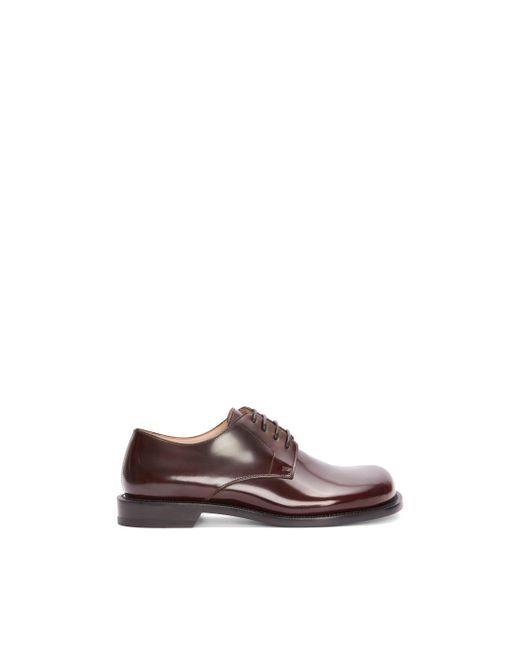 Loewe Brown Luxury Campo Derby Shoe In Brushed Calfskin for men