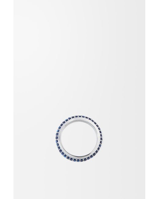 Loewe White Luxury Thin Pavé Ring In Sterling Silver And Crystals For