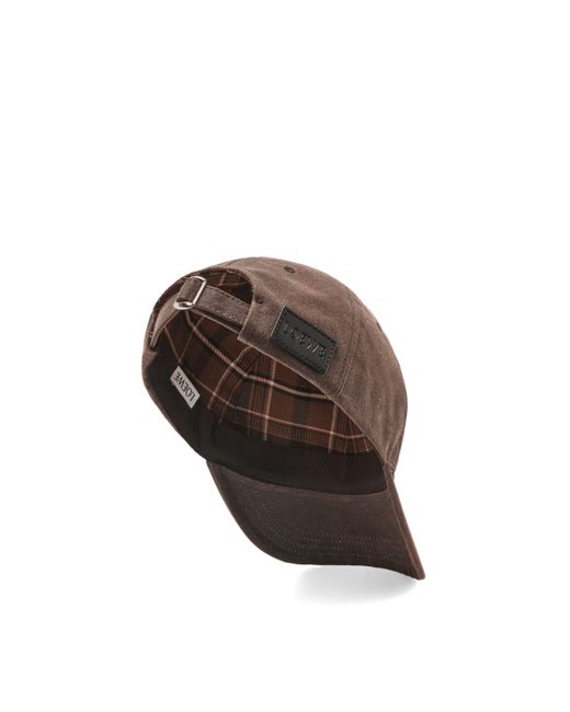Loewe Brown Cap In Waxed Canvas for men
