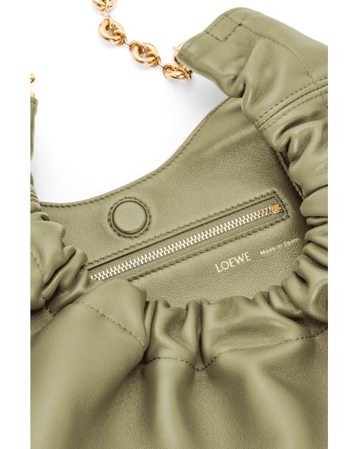 Loewe Green Small Squeeze Bag In Mellow Nappa Lambskin