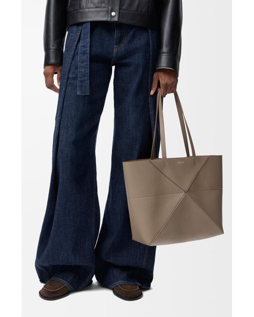 Loewe Natural Medium Horizontal Puzzle Fold Tote
