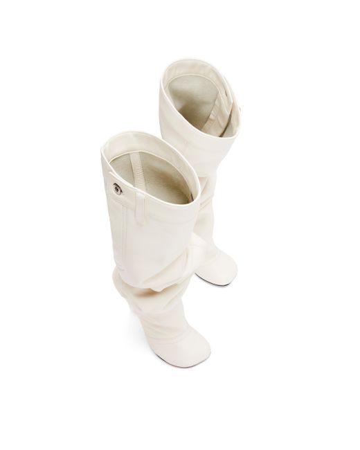 Loewe White Toy Over The Knee Boot In Nappa Lambskin