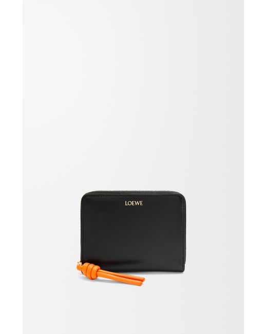 Loewe White Knot Compact Zip Around Wallet