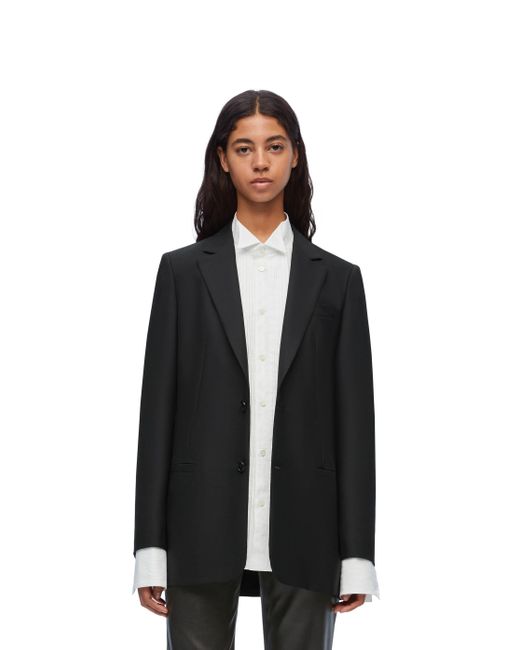 Loewe Black Tailored Jacket In Wool And Mohair