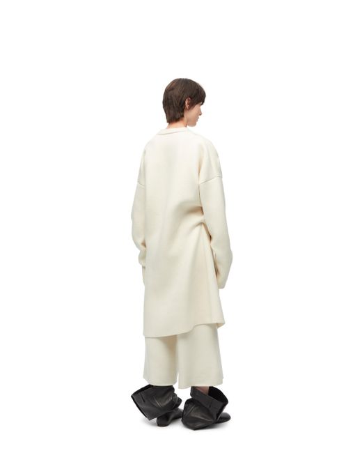 Loewe White Oversized Draped Coat