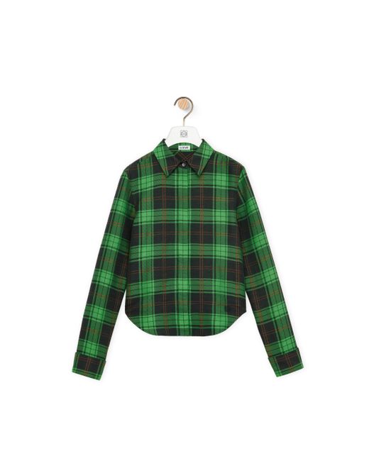 Loewe Green Luxury Shirt In Cotton And Silk