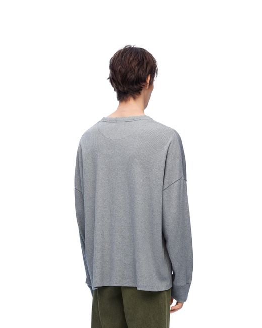 Loewe Blue Oversized Fit Long Sleeve T-shirt In Cotton for men
