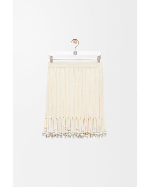 Minifalda En Algodón Mujer Loewe de color White