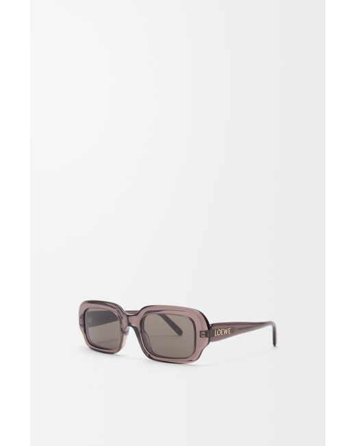 Loewe White Rectangular Slim Sunglasses For