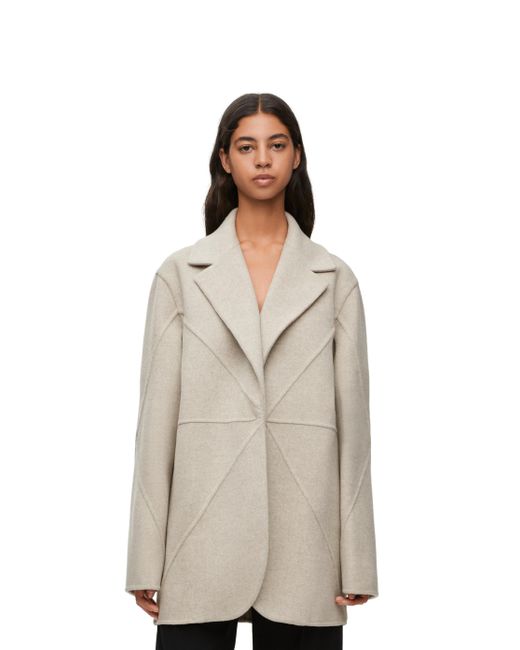 Loewe Luxury Puzzle Fold Jacket In Wool And Cashmere in Natural Lyst