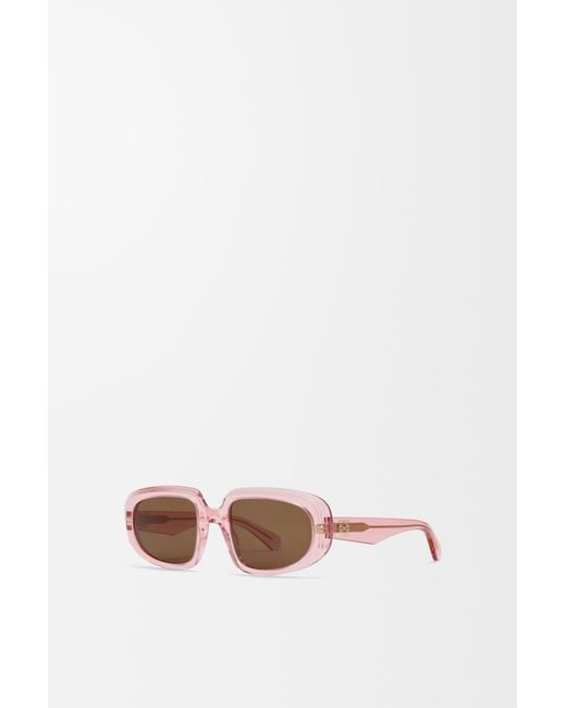 Loewe White Mini Anagram Steps Rectangular Sunglasses For