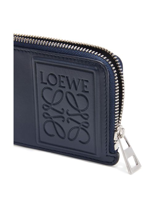Loewe Blue Debossed Logo Card Holder for men