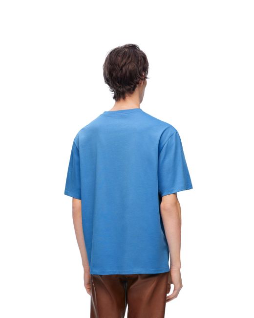 Loewe Blue Luxury Relaxed Fit T-shirt In Cotton for men