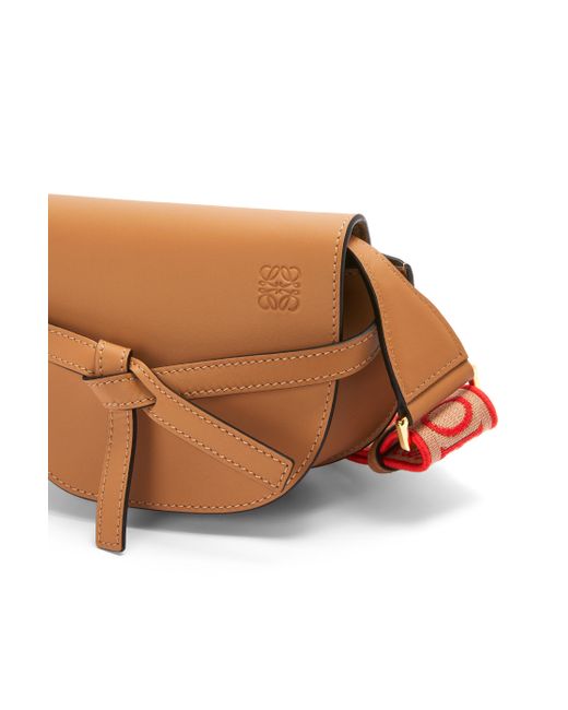 mini gate dual bag in soft calfskin and jacquard