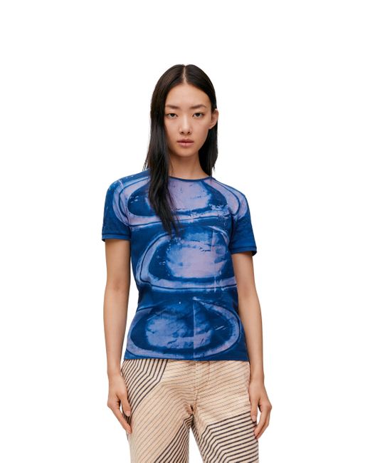 Loewe Blue Luxury Slim Fit T-shirt In Cotton