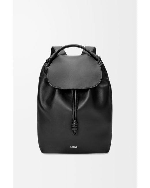 Loewe Black Flamenco Backpack In Shiny Supple Calfskin for men