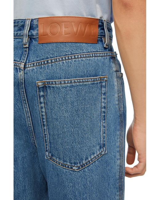 Loewe Blue Adjusted Fit Anagram baggy Jeans In Denim for men