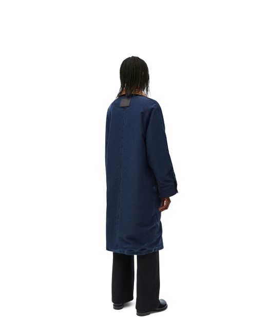 Loewe Blue Luxury Coat In Cotton For