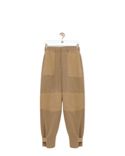 Loewe Green Luxury Cargo Trousers In Viscose And Linen