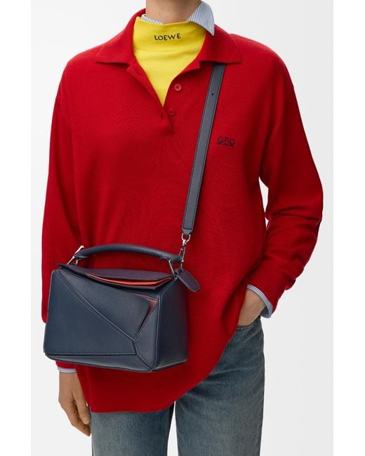 Loewe Blue Small Layered Puzzle Bag