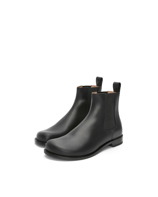 Loewe Black Luxury Campo Chelsea Boot In Waxed Calfskin for men