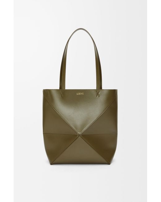 Loewe Multicolor Luxury Medium Puzzle Fold Tote In Shiny Calfskin