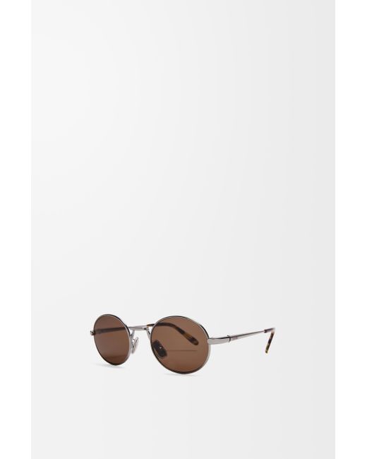 Loewe White Groove Oval Sunglasses for men