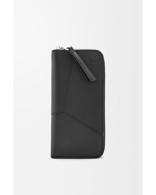Loewe Black Luxury Puzzle Zipped Open Wallet In Classic Calfskin for men