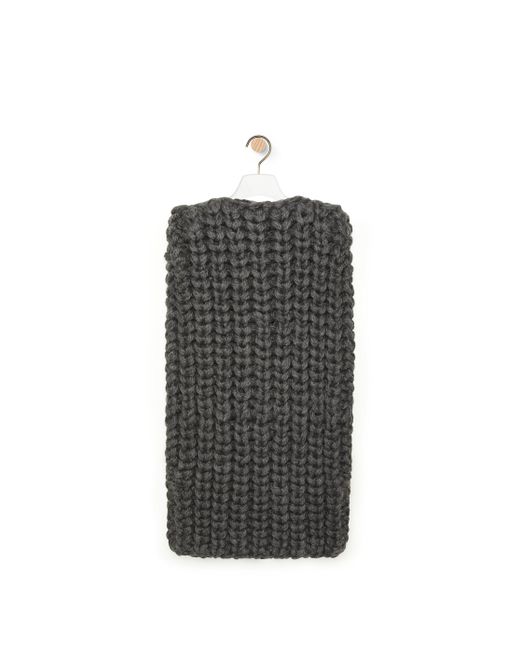 Loewe Black Sleeveless Cape In Wool