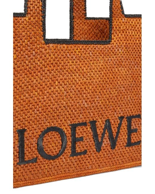 Loewe Brown Luxury Large Font Tote In Raffia